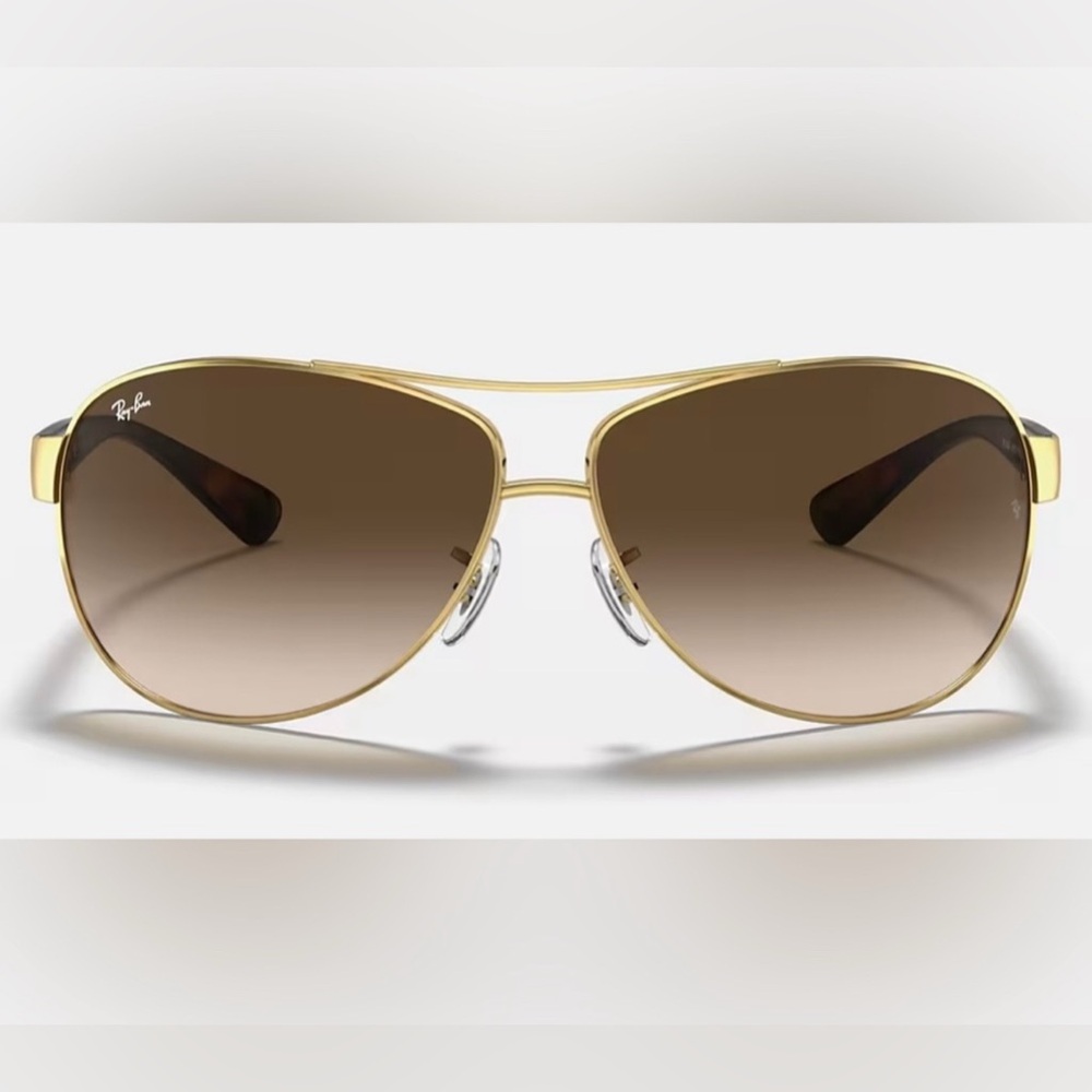 Like new! RayBans Style 3386 gold and tortoise shell, brown frames with case $75